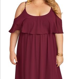 Show Me Your Mumu Caitlin Ruffle Cold Shoulder